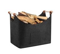 Dyaucwpo Borsa in Feltro Per Legna Da Ardere, Cesta per Legna, Cesto Porta Legna in Feltro, Borsa Portalegna per Camino in Feltro, 50L in Feltro Extra Spesso per La Spesa, Legna, Giornale (44x31x40cm)