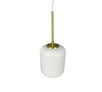 Dyberg Larsen lampada a sospensione Silvia, Ø 15 cm, opale/ottone, vetro Dyberg Larsen
