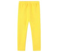 Dybker Leggings da ragazza in cotone elasticizzato per bambini, tinta unita, pantaloni da danza a lunghezza intera, spessi, Giallo, 5 anni