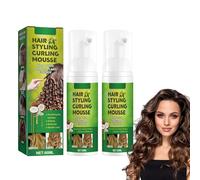 Dyceittdia 2pcs Mousse per lo Styling dei Ricci, Mousse modellante per ricci soffici, Trattamento idratante Schiuma Mousse Styling, 2pcs*60ml, shampoo