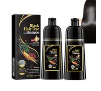 Dyceittdia 2pcs Shampoo per la Tintura Dei Capelli, Shampoo Naturale per Capelli Neri, 3-In-1 Shampoo Colorante, Shampoo Detergente e Riparatore, Idratazione dei capelli, Nero,2pcs*100ml, hair2