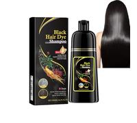 Dyceittdia Shampoo per la Tintura Dei Capelli, 500ml Shampoo Naturale per Capelli Neri, 3-In-1 Shampoo Colorante, Idratazione dei capelli, Shampoo liscio e brillante, Nero, hair2