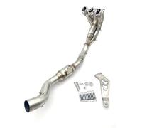 DYDGUTUFB Accessori Moto Sistemi Fuga Scarico Tubo di Collegamento Anteriore Centrale Modificato con Catalizzatore per Y&amaha per MT-09 FZ-09 XSR900 2021-2023 Collettori di Scarico(Argento)