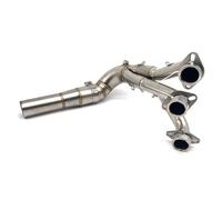 DYDGUTUFB per Y&amaha per MT-09 FZ-09 per Tracer 9 2021 2022 2023 Slip On Moto Sistemi Completi di Scarico Fuga Collegamento Anteriore Tubo di Silenziatore Collettori di Scarico(Silver-B)