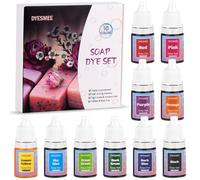 DYESMEE Set di 10 colori per sapone liquido per la produzione di sapone, per uso alimentare, per bombe da bagno fai da te, saponi fatti a mano, melma, argilla, artigianato
