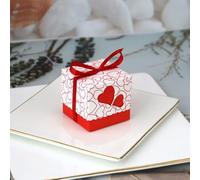 DYETEE 10/50/100 pz Impronte del Bambino Contenitore di Caramella Dolce Contenitore di Favore E Scatole di Regali con Il Nastro Battesimo Baby Shower per la Festa di Compleanno