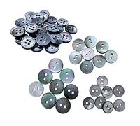 DYETEE 30 Bottoni per Camicia in Madreperla Nera, Bottoni a Conchiglia, Bottoni iridescenti Neri, 9 mm ~ 11,5 mm