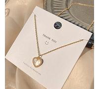 DYFUHO Love Heart Creat Opal Necklace Collana a Sospensione Dorata 14K per Donne Gioielli lucenti AAA Dono zircone cubico (Amore Amore)