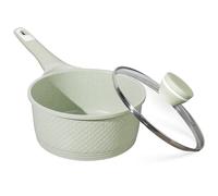 DYGG Casseruola Antiaderente Induzione 1.5L/16 cm, Pentola Multiuso con Rivestimento in Granito per zuppa, pasta, verdure - Senza PFOA/PFAS e Coperchio Vetro - Compatibile con Tutti i Piani Cottura