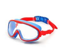 DYHWAC Bambini Swim Goggles Bambini 3-8y Ampia Vision Anti-Fog Snorkeling Maschera per immersioni subacquee Tappi per le orecchie Sport all'aperto(Blue,White)
