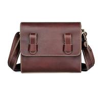 DYHWAC Borsa a tracolla vintage Borsa in pelle Crazy Horse Borsa diagonale Borsa quadrata piccola(Brown)