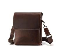 DYHWAC Borsa a tracolla Zaino a cartella Borsa a tracolla vintage in pelle Crazy Horse for uomo