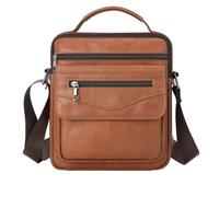 DYHWAC Borsa da uomo in pelle Borsa a tracolla da uomo Borsa a tracolla casual da uomo in pelle di vacchetta(Blue,White)