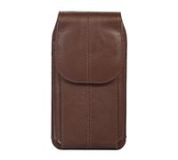 DYIGO Custodia per telefono universale in vera pelle con clip da cintura verticale per iPhone 12/13/14/15/16/Pro/Plus/XR/XS/X,Samsung S21/S22/S23/S24/Plus/Lite/A53/A54/A55;ecc. (90169 marrone 7,2")