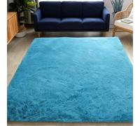 DYINDUN Tappeto Morbido Camera da Letto 140 x 200 cm Antiscivolo Morbido e Soffice Tappeti da Soggiorno a Pelo Lungo Lavabili per Grandi Dimensioni Salotto Moderno Cameretta Bimba, Blu