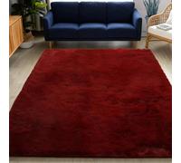 DYINDUN Tappeto Morbido Camera da Letto 190 x 230 cm Antiscivolo Morbido e Soffice Tappeti da Soggiorno a Pelo Lungo Lavabili per Grandi Dimensioni Salotto Moderno Cameretta Bimba, Weinrot