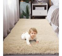 DYINDUN Tappeto Salotto Pelo Corto 250 x 280 cm Fondo Antiscivolo Tappeti Antiscivolo Facile Manutenzione per Soggiorno, Camera da Letto, Interni Cameretta Dei Bambini, Color Crema