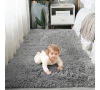 DYINDUN Tappeto Salotto Pelo Corto 250 x 280 cm Fondo Antiscivolo Tappeti Antiscivolo Facile Manutenzione per Soggiorno, Camera da Letto, Interni Cameretta Dei Bambini, Grigio Chiaro