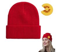 Dyiouxin Berretto Invernale,Cappello Invernale Caldo Berretto Semplice Casual Zuccotto,Cappello Caldo Morbido Lavorato a Maglia,da Donna Uomo, per Moto Bici Sci (Rosso)