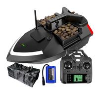 DYJD Mangiatoia con GPS 500 m RC Esca da pesca barca con telecomando Double Motor Hopper LED Barca con GPS e telecomando LCD (nero)