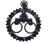 DYJD Parete Ingranaggi Orologio con Ingranaggi in Movimento con Gears Moving 3D 26 X 22 Pollici Calendario Movimenti di Lettura Quarzo (Nero Dente di Sega Wheel)