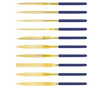 Dylan-EU Set di 10 Lime Diamantate Mini Diamond Files, 140 mm, per Metallo Morbido, Pietra e Plastica, Blu e Oro