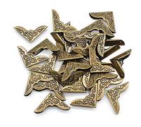 Dylan-EU - Set di 40 angoli di protezione vintage 30 x 30 mm, in ottone, per proteggere e decorare libri, scrapbooking, album, raccoglitori di menu, colore: bronzo