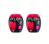 Dylon 350 g Tinta per tessuti, colore: rosso tulipano, 2 confezioni