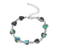 DyLyz Boho Cuore colorato Abalone Shell Pietra Bracciale Gioielli moda Regolabile Link Bangle Bracciali Cristallo naturale Reiki Chakra Bracciale da polso per donne uomini