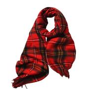DyLyz Sciarpa scozzese rossa elegante da donna vintage morbida a righe calda con nappe a quadri lunga stola scialli per abiti da sera
