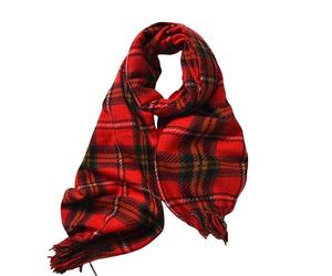 DyLyz Sciarpa scozzese rossa elegante da donna vintage morbida a righe calda con nappe a quadri lunga stola scialli per abiti da sera