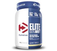 Dymatize Elite 100% Whey Gourmet Vanilla 942g - Polvere ad alto contenuto di proteine e basso zuccheri del siero latte BCAA, 28 Portioni