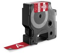 Dymo 1805422 Nastro Colorato Vinile Bianco Su Rosso 12mmx5, 5m per Dymo Rhino