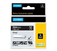 Dymo 1805432 Nastri Industriali D1 24 mm x 5.5 m, Vinile, Bianco su Nero