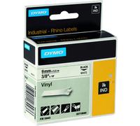 nastro in vinile per etichettatrice rhino - colore nero/bianco dymo 9 mm x 5,5 mt - 18443
