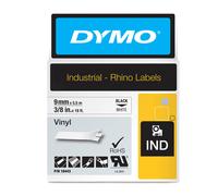 DYMO - 18443 - Nastro Rhino 18443 - 9 mm x 5,5 mt - vinile - permanente - nero-bianco - Dymo - 72187 - Conf. da 1 Pz. - 18443