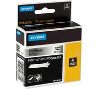 Dymo Etichette industriali IND 18486 – Poliestere permanente 12 mm x 5,5 m nero su metallizzato