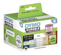 DYMO LW - Etichette industriali durevoli per etichettatrici LabelWriter, Colore Bianco, 25 x 89 mm, 2 Rotoli da 350 Pezzi