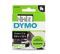 Dymo 40913 (S0720680) - Nastro adesivo standard D1, 9 mm x 7 m, colore: Nero su Bianco