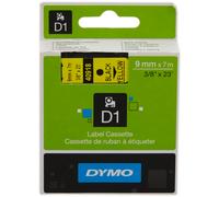 Dymo d1 - standard etichette - nero su giallo - 9mm x 7m