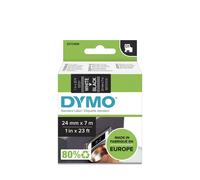 Dymo 53721 24mm x 7m White on Black Tape NEW