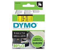 DYMO Authentic D1 Labels Black Print on Yellow Tape 9 mm x 7 m Self-Adhesi