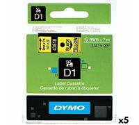 Dymo D1 43618, S0720790, 6 mm x 7m, testo nera/sfondo giallo, nastro originale