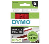 Dymo D1 45807, S0720870, 19mm x 7m, testo nera/sfondo rosso, nastro originale