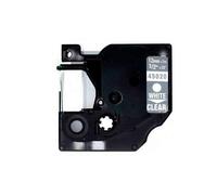 DYMO D1 45020 Generico Etichetta Diretta Box - Bianco con fondo trasparente - Larghezza 12mm x 7 metri - Ricambio S0720600 NEW