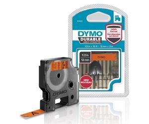 DYMO D1 - Durable Etichette - nero su arancio - 12mm x 3m