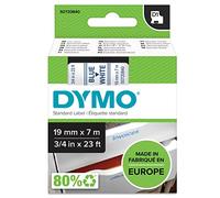 Dymo D1 Etichette Autoadesive per Stampanti LabelManager, Rotolo da 19 mm x 7 m, Stampa Blu su Bianco, 1 Pezzo