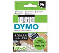 Dymo D1 Etichette Autoadesive per Stampanti LabelManager, Rotolo da 6 mm x 7 m, Stampa Nero su Bianco