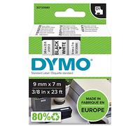 Dymo D1 Etichette Autoadesive per Stampanti LabelManager, Rotolo da 9 mm x 7 m, Stampa Bianco su Nero, 1 Pezzo