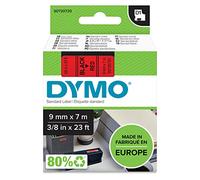 Dymo D1 Etichette Autoadesive per Stampanti LabelManager, Rotolo da 9 mm x 7 m, Stampa Nero su Rosso, 1 Pezzo S0720720